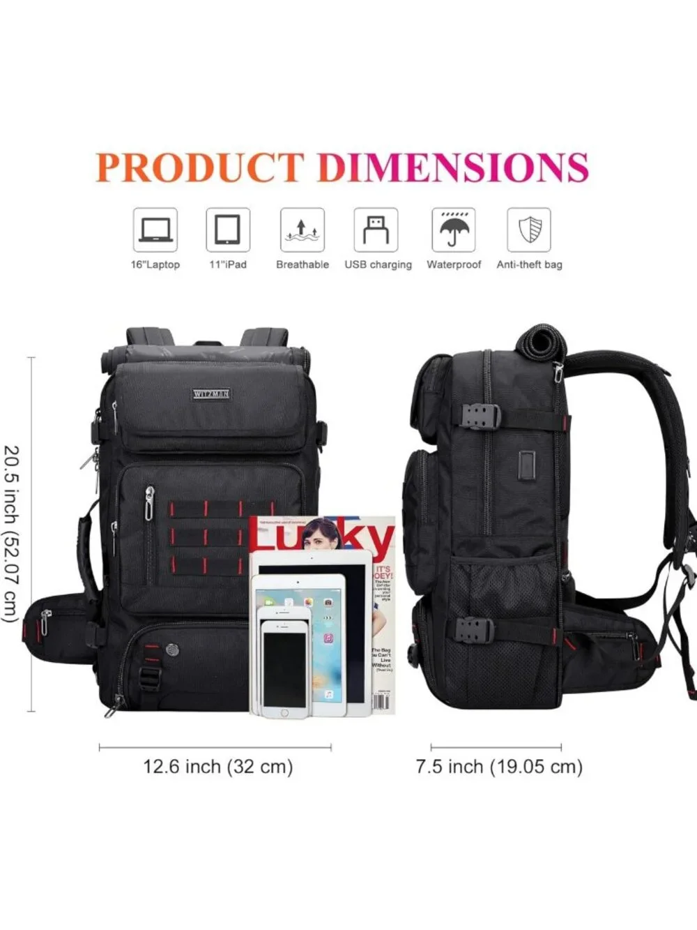 Versatile Travel Backpack for Men | Airline Approved, Fits 16